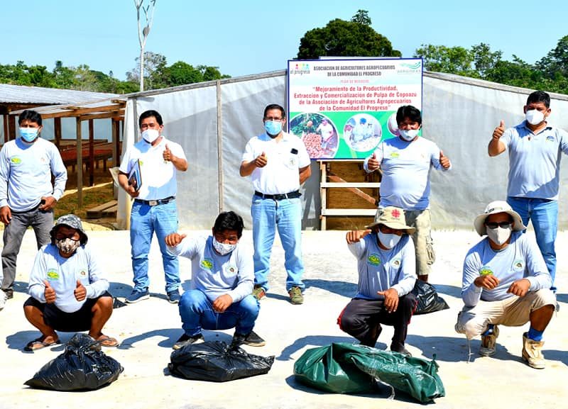 GOREMAD, DRA, PROYECTO CACAO LLEVARON APOYO A LOS AGRICULTORES EL PROGRESO, PARA IMPLEMENTAR CULTIVOS DE CACAO Y COOPOAZU