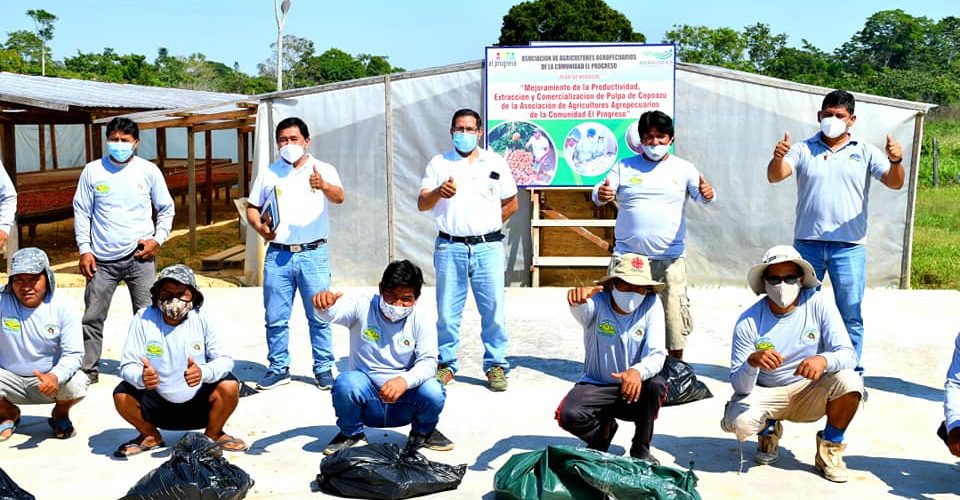 GOREMAD, DRA, PROYECTO CACAO LLEVARON APOYO A LOS AGRICULTORES EL PROGRESO, PARA IMPLEMENTAR CULTIVOS DE CACAO Y COOPOAZU