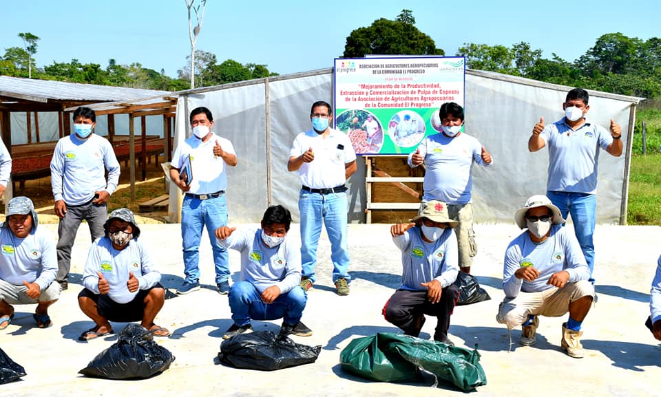GOREMAD, DRA, PROYECTO CACAO LLEVARON APOYO A LOS AGRICULTORES EL PROGRESO, PARA IMPLEMENTAR CULTIVOS DE CACAO Y COOPOAZU