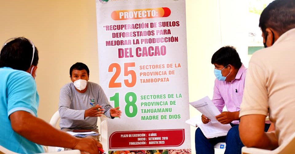 GOREMAD, PLANEA LA INSTALACIÓN MÁS DE 7 PARCELAS AGROFORESTALES DE CACAO EN EL ÁMBITO DE LA ZONA DE AMORTIGUAMIENTO DE LA RESERVA NACIONAL TAMBOPATA.