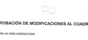 APROBACION DE MODIFICACIONES AL CUADRO MULTIANUAL DE NECESIDADES