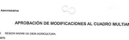 APROBACION DE MODIFICACIONES AL CUADRO MULTIANUAL DE NECESIDADES